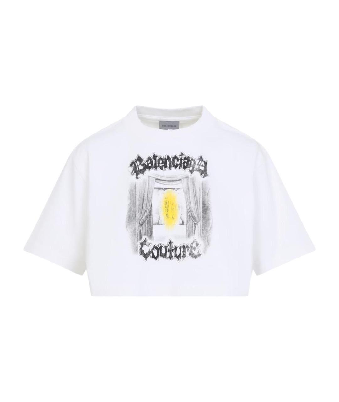BALENCIAGA Белая хлопковая футболка, фото 1