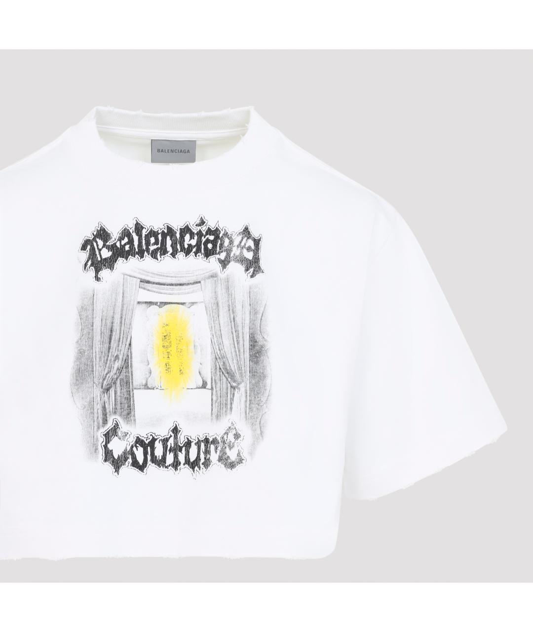 BALENCIAGA Белая хлопковая футболка, фото 3