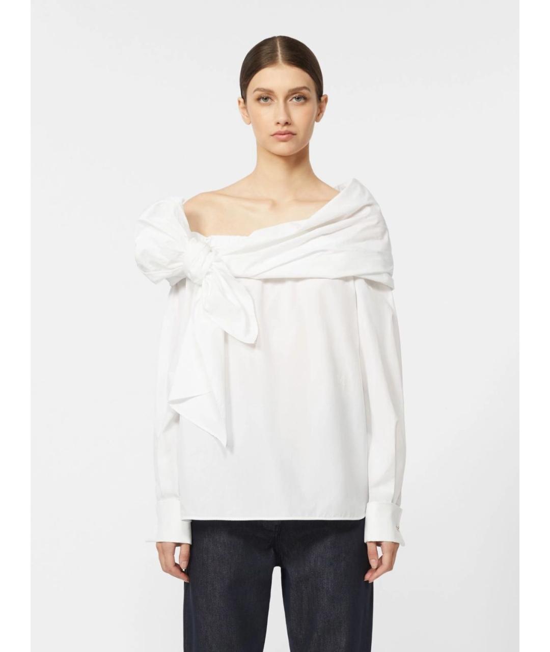 MAX MARA Белая хлопковая рубашка, фото 3