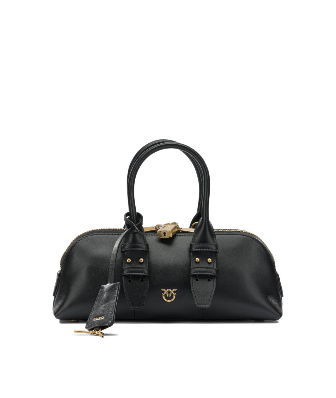 PINKO Черная кожаная сумка через плечо, фото 1