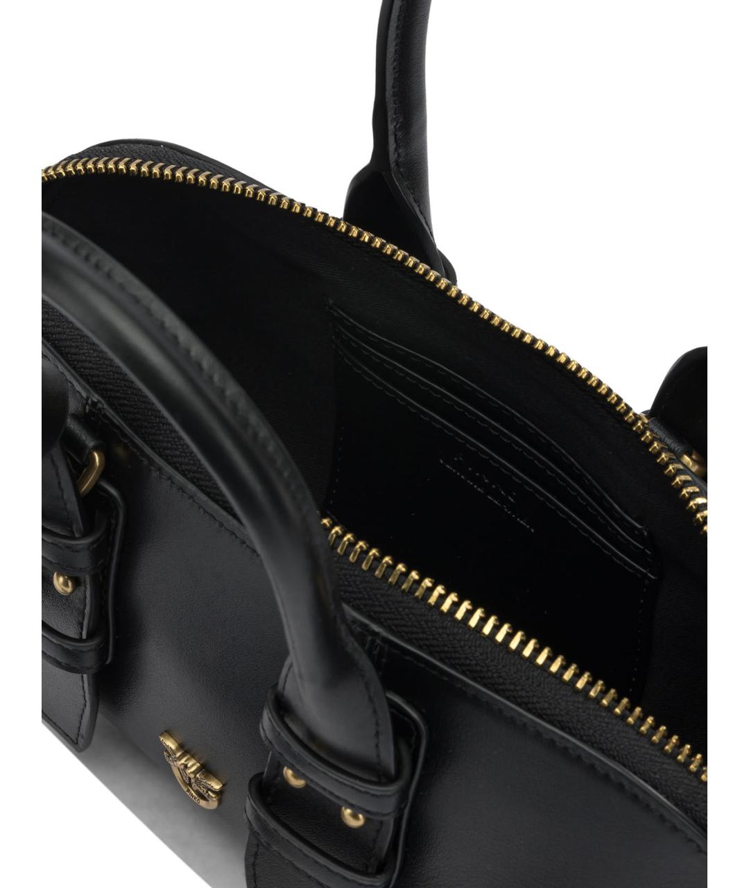 PINKO Черная кожаная сумка через плечо, фото 5