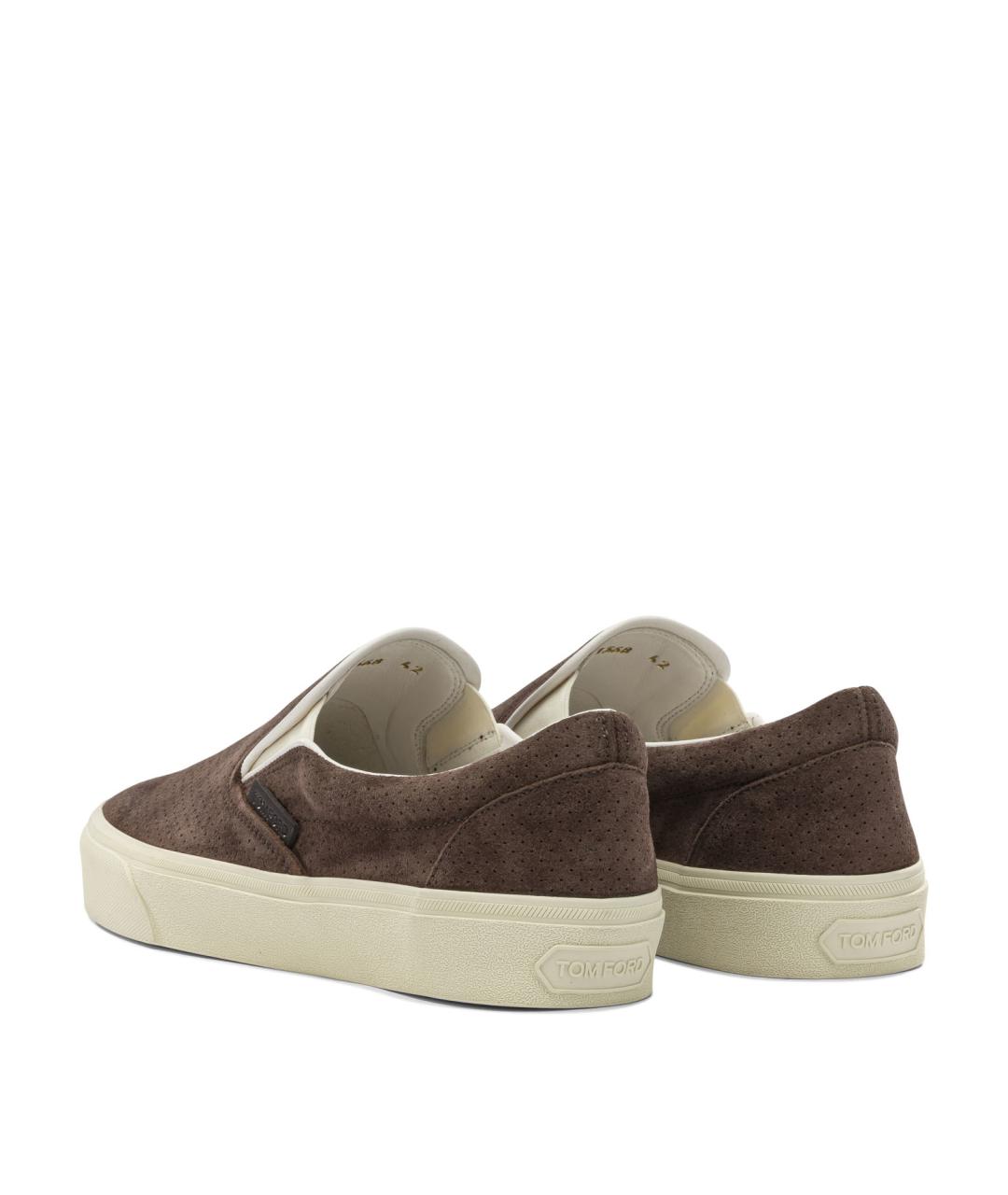 TOM FORD Коричневые замшевые слипоны, фото 4