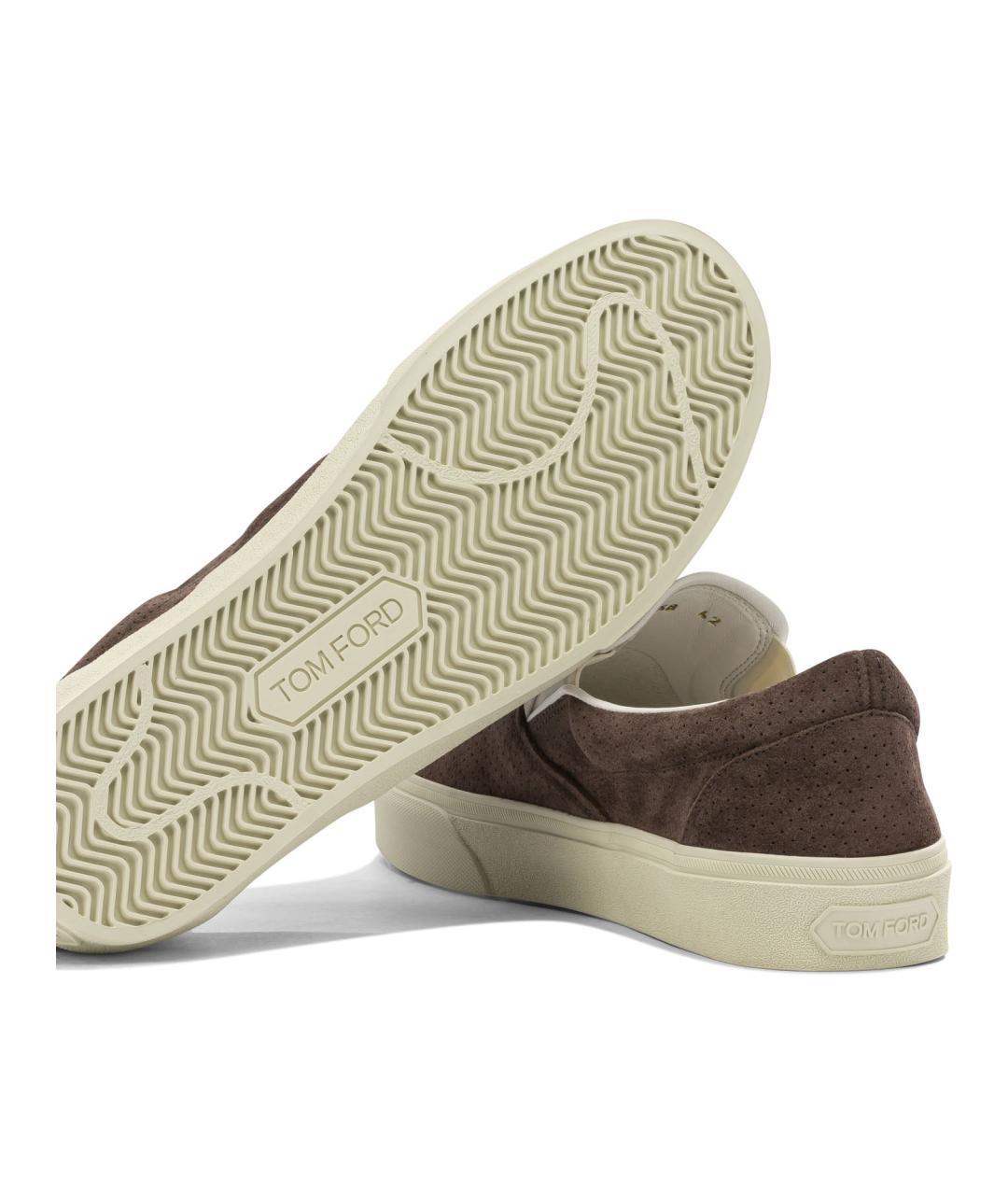 TOM FORD Коричневые замшевые слипоны, фото 5