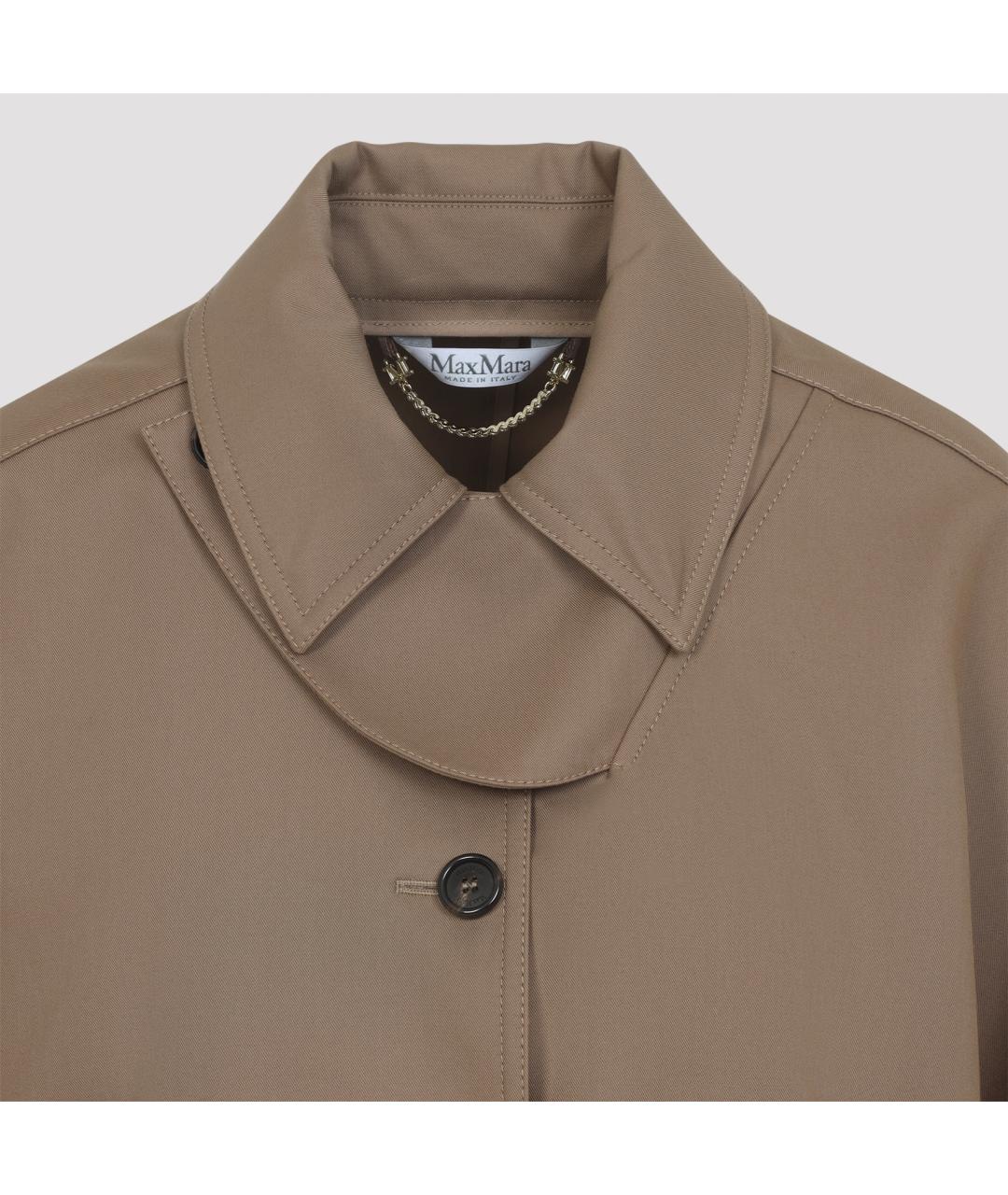 MAX MARA Коричневый хлопковый тренч/плащ, фото 4