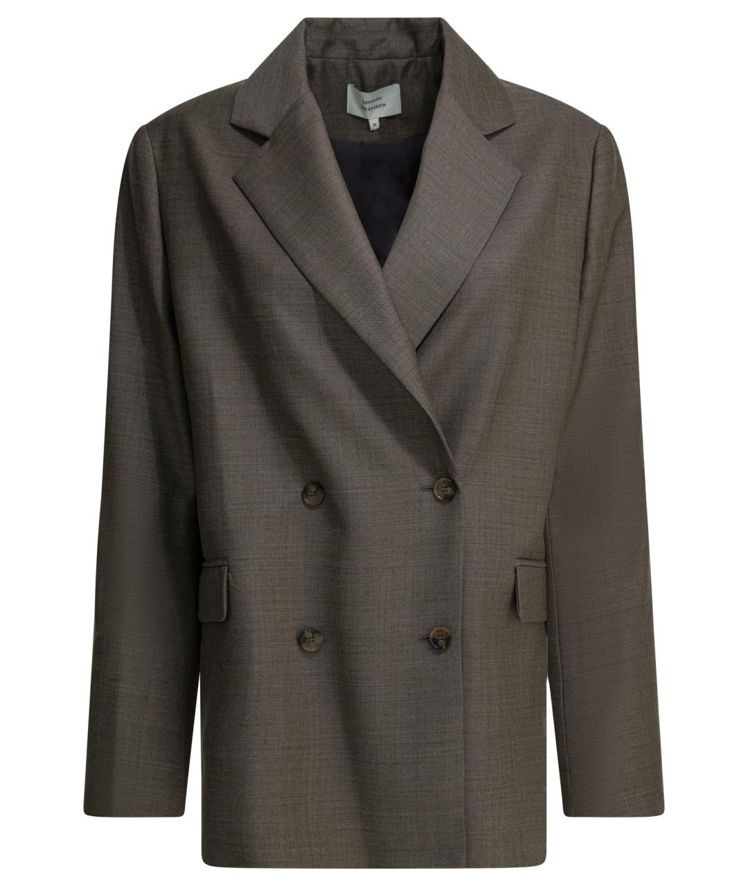 LOULOU STUDIO Коричневый шерстяной жакет/пиджак, фото 1