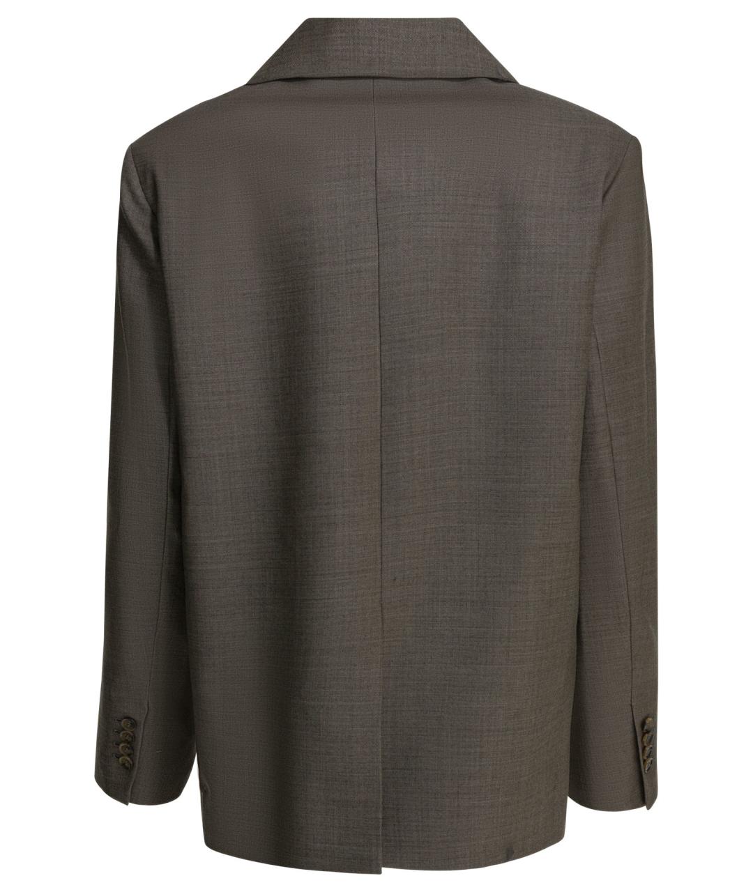 LOULOU STUDIO Коричневый шерстяной жакет/пиджак, фото 2