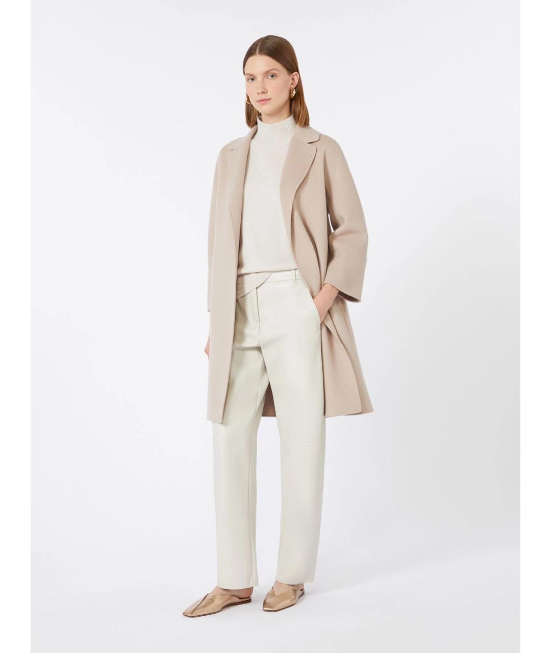 'S MAX MARA Бежевое шерстяное пальто, фото 2