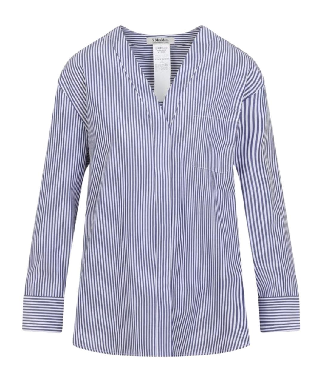 'S MAX MARA Синяя хлопковая рубашка, фото 1