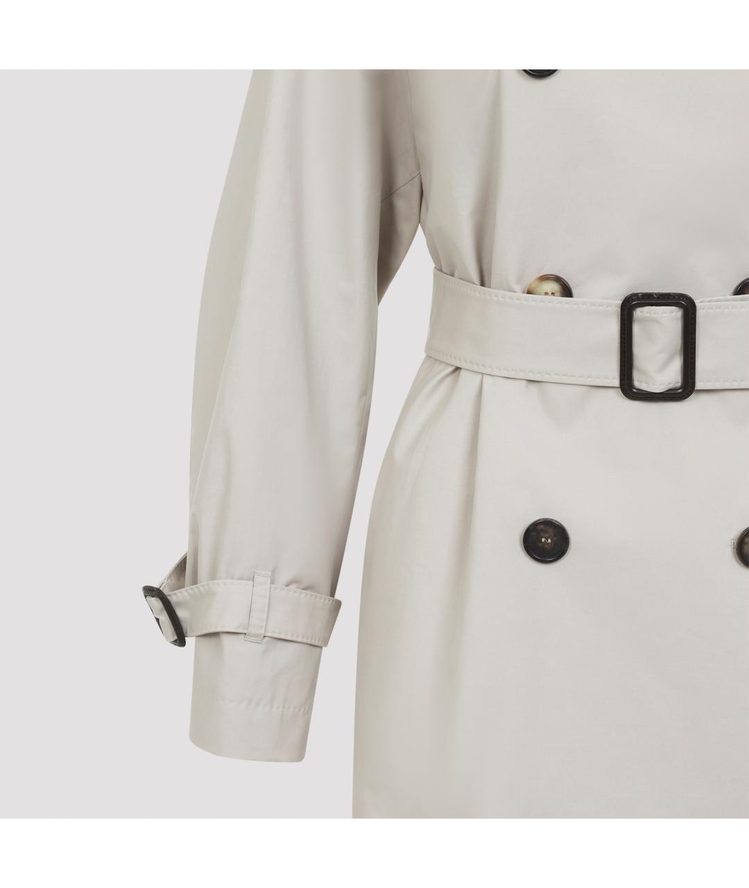 MAX MARA Бежевый хлопковый тренч/плащ, фото 5