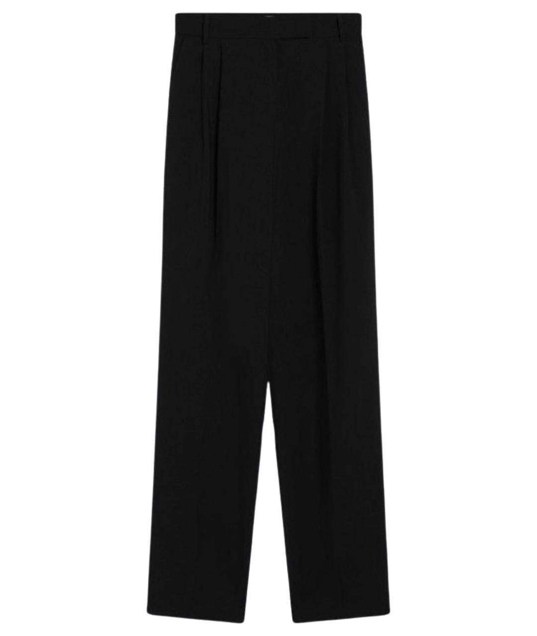 THE FRANKIE SHOP Черные полиэстеровые прямые брюки, фото 1