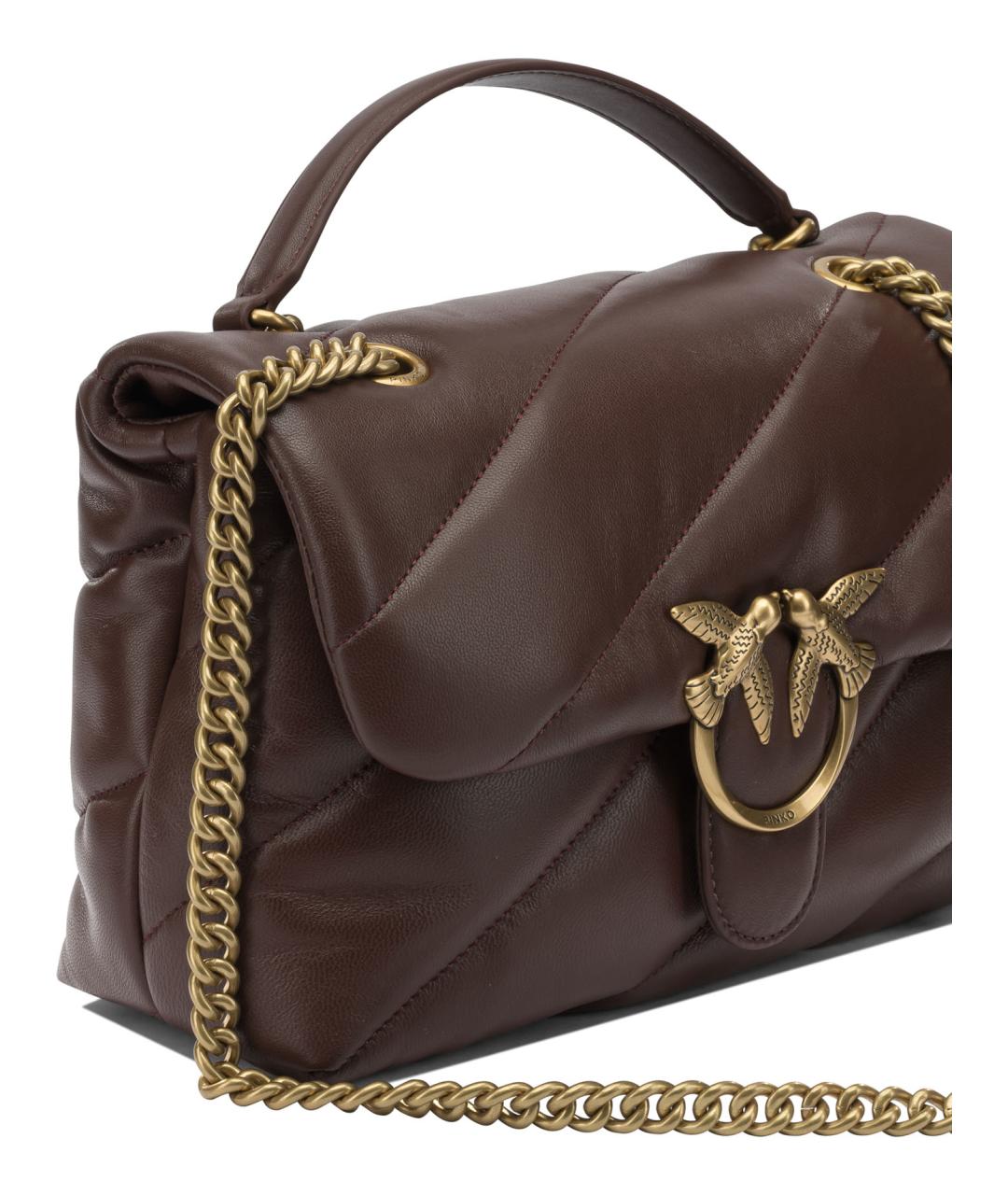 PINKO Коричневая сумка через плечо из искусственной кожи, фото 4