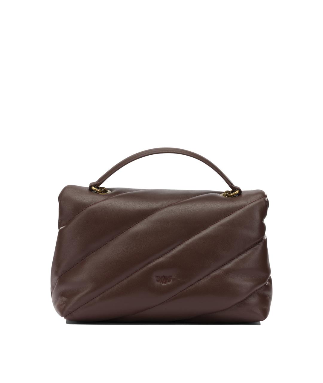 PINKO Коричневая сумка через плечо из искусственной кожи, фото 3