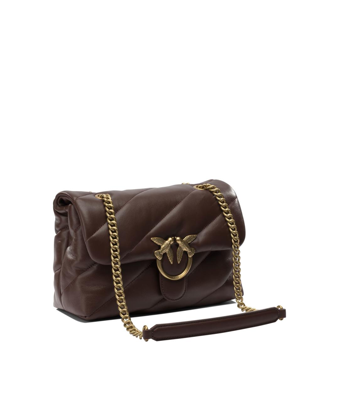 PINKO Коричневая сумка через плечо из искусственной кожи, фото 2