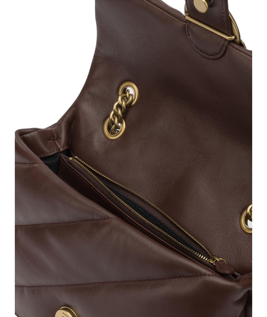 PINKO Коричневая сумка через плечо из искусственной кожи, фото 5