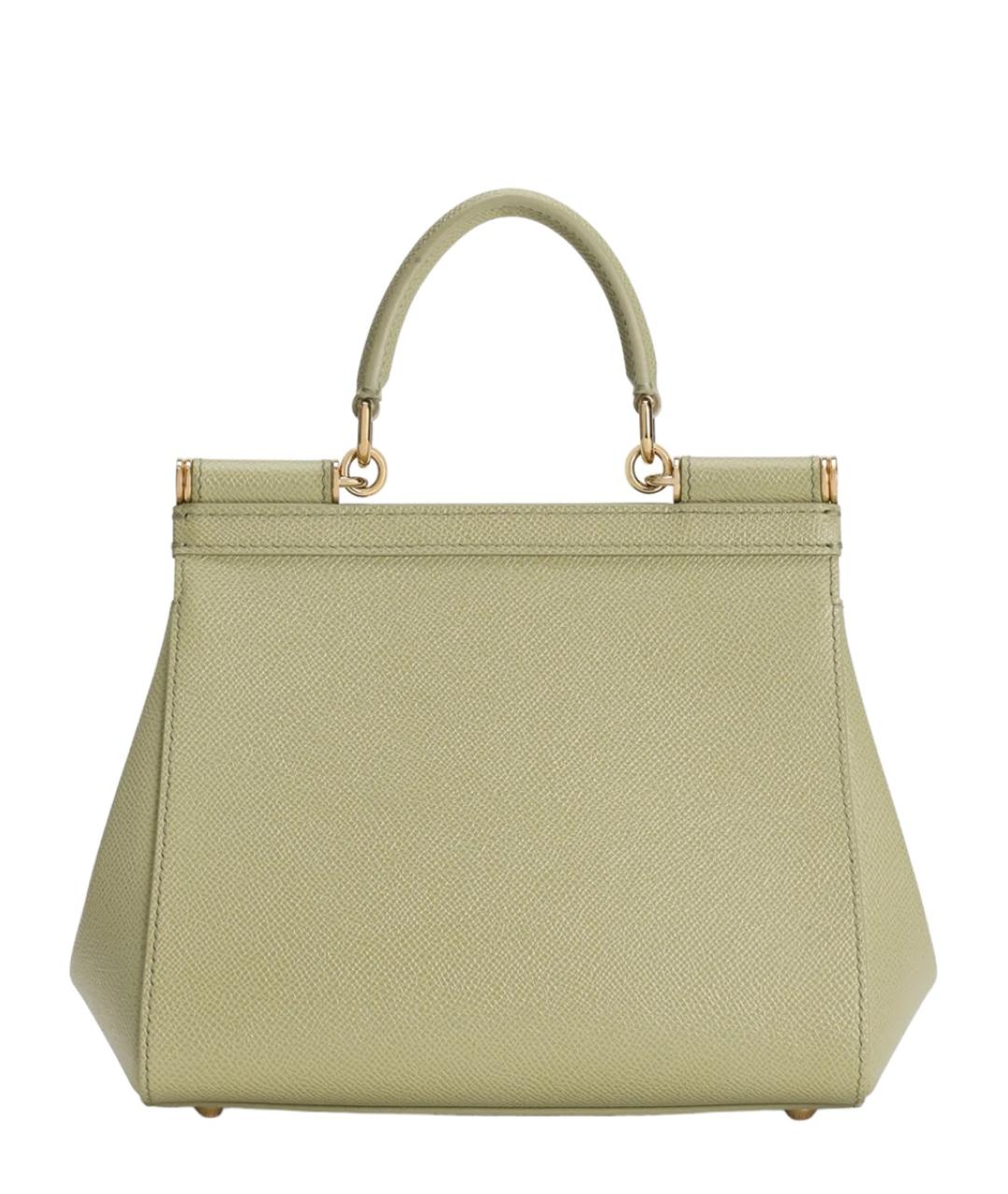 DOLCE&GABBANA Зеленая кожаная сумка тоут, фото 2