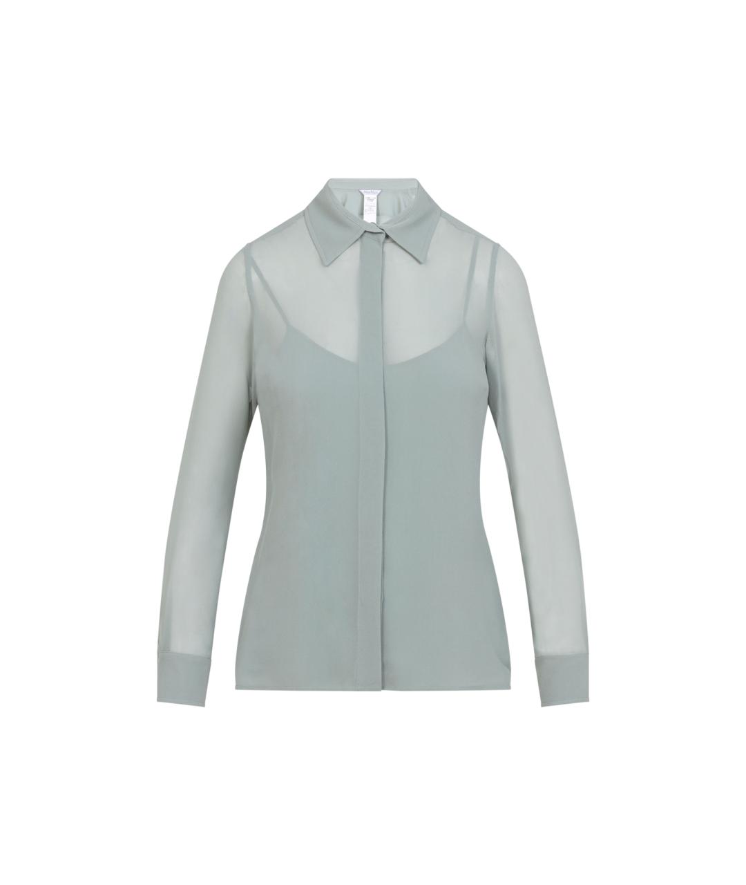 MAX MARA Зеленая шелковая рубашка, фото 1