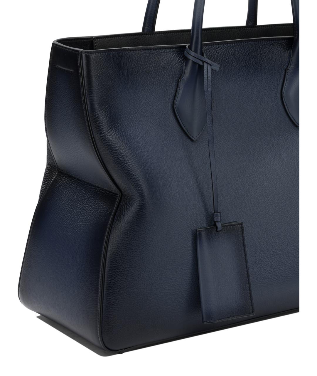 FERRAGAMO Синяя кожаная сумка тоут, фото 4