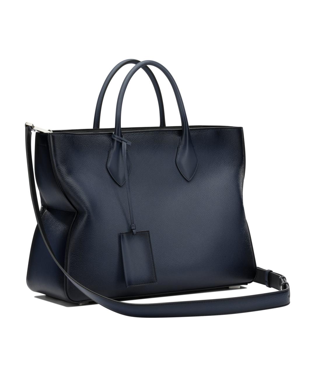 FERRAGAMO Синяя кожаная сумка тоут, фото 2