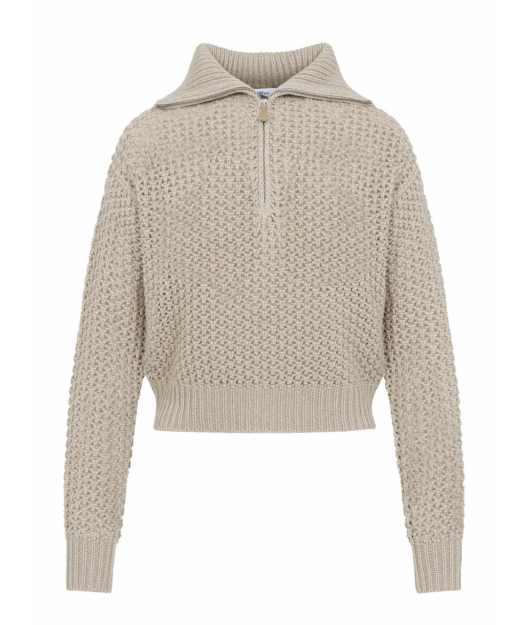 MAX MARA Бежевый шерстяной джемпер / свитер, фото 1
