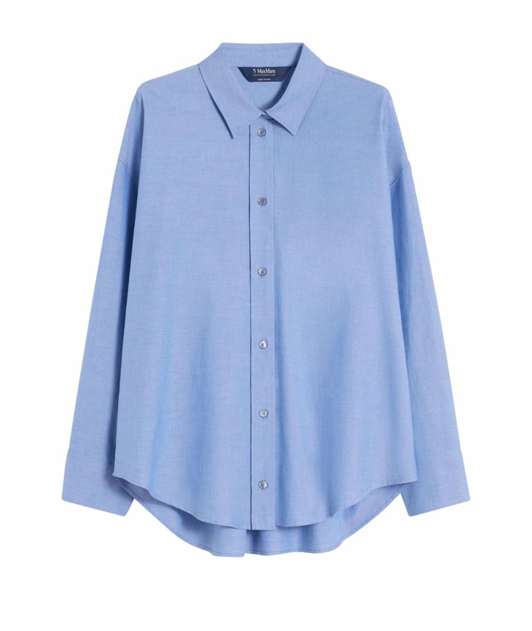'S MAX MARA Голубая хлопковая рубашка, фото 1