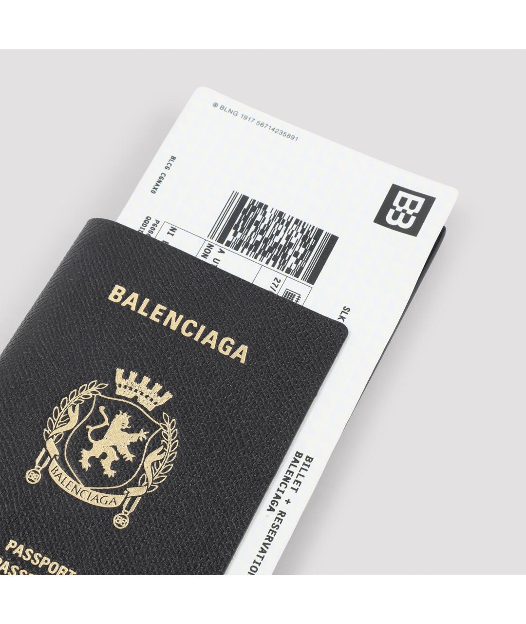 BALENCIAGA Черный кожаный кошелек, фото 5