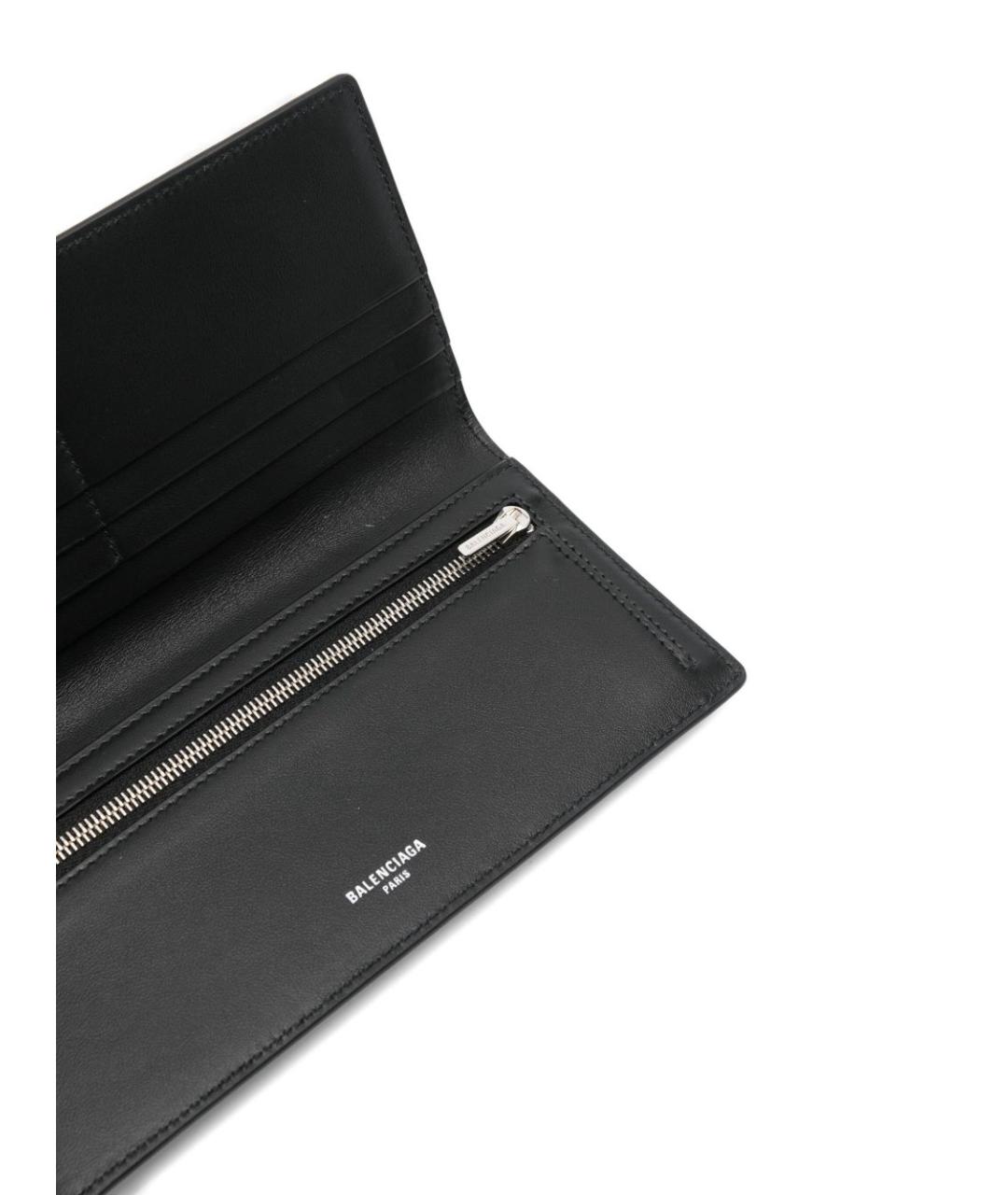 BALENCIAGA Черный кожаный кошелек, фото 3