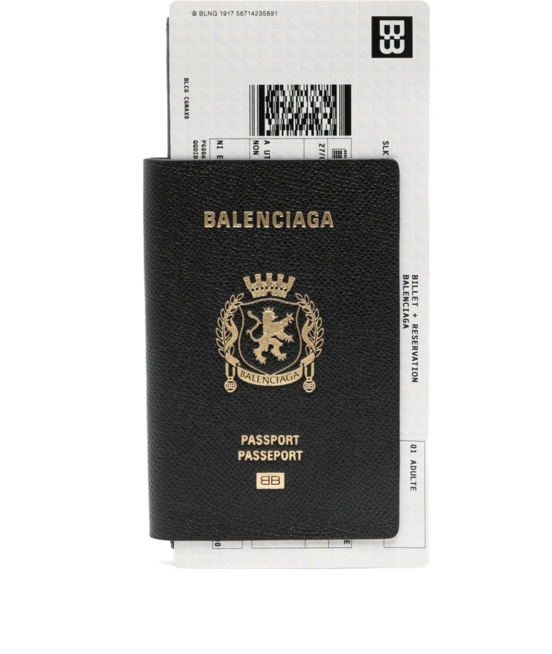 BALENCIAGA Черный кожаный кошелек, фото 1