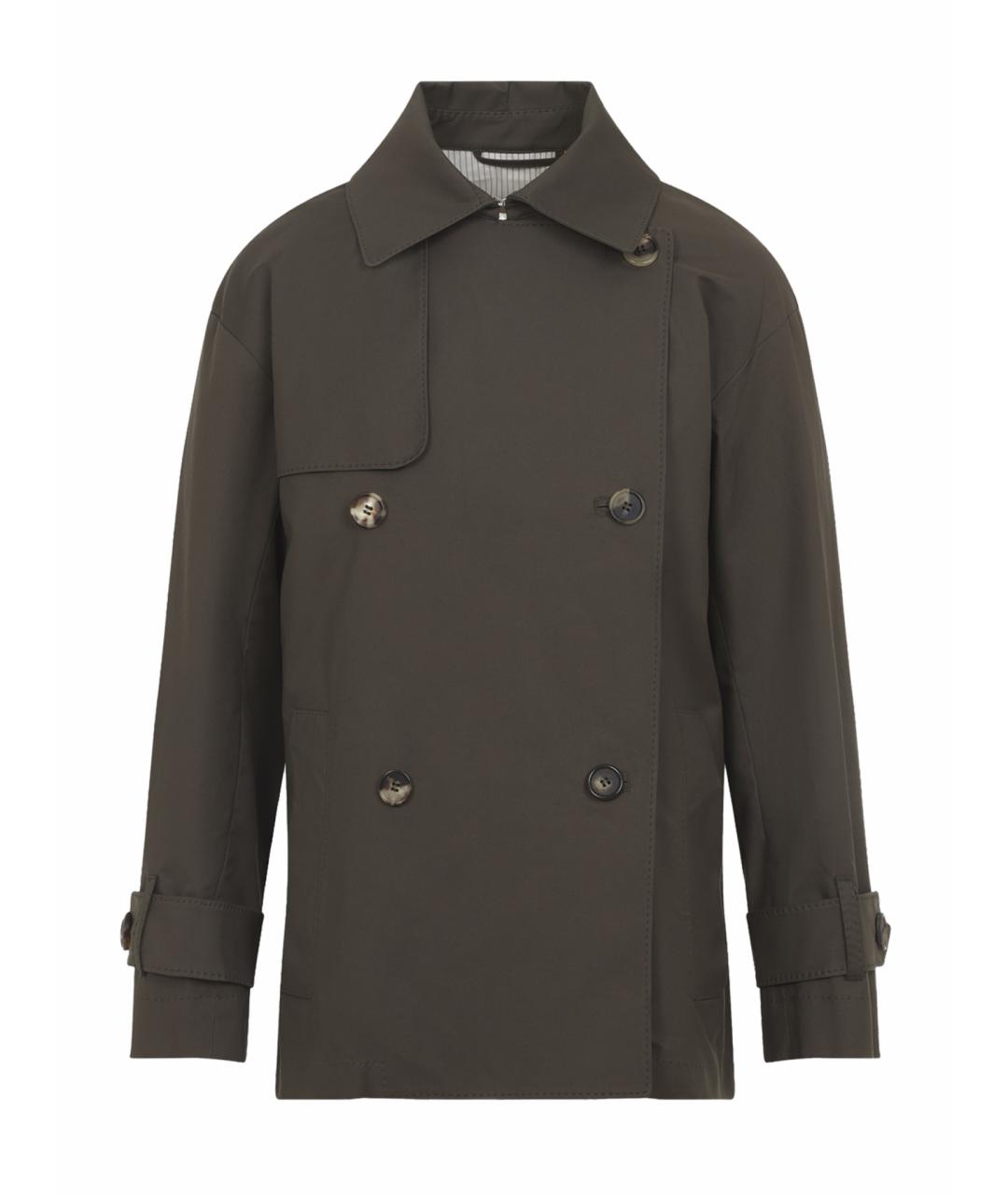 MAX MARA Хаки хлопковый тренч/плащ, фото 1