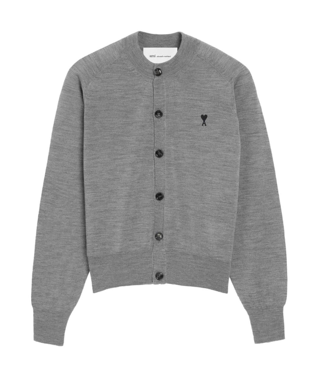 Ami Paris Серый шерстяной кардиган, фото 1