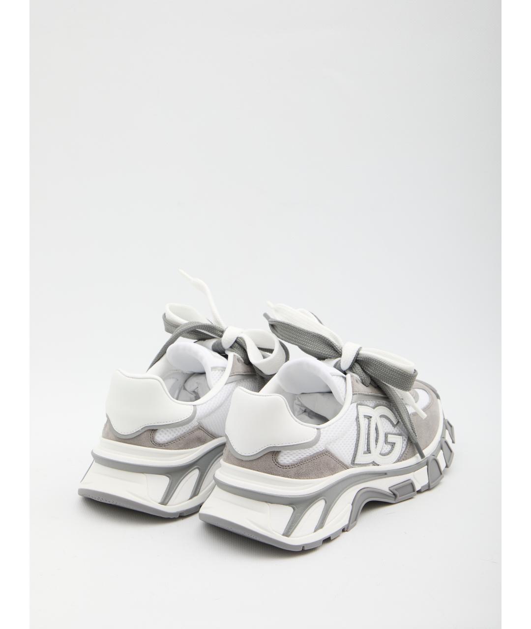 DOLCE&GABBANA Белые кожаные низкие кроссовки / кеды, фото 3