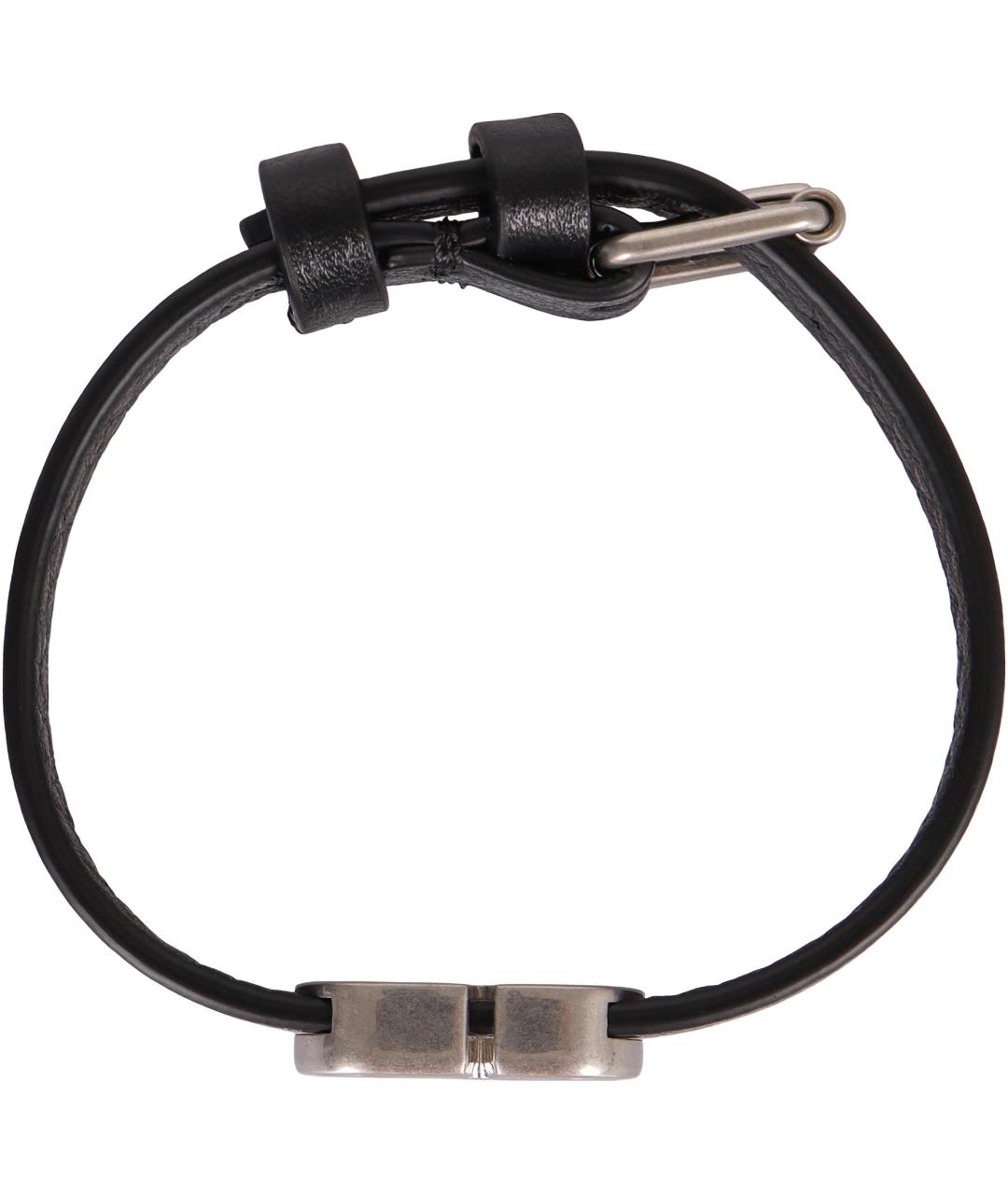 VALENTINO Черный кожаный браслет, фото 3