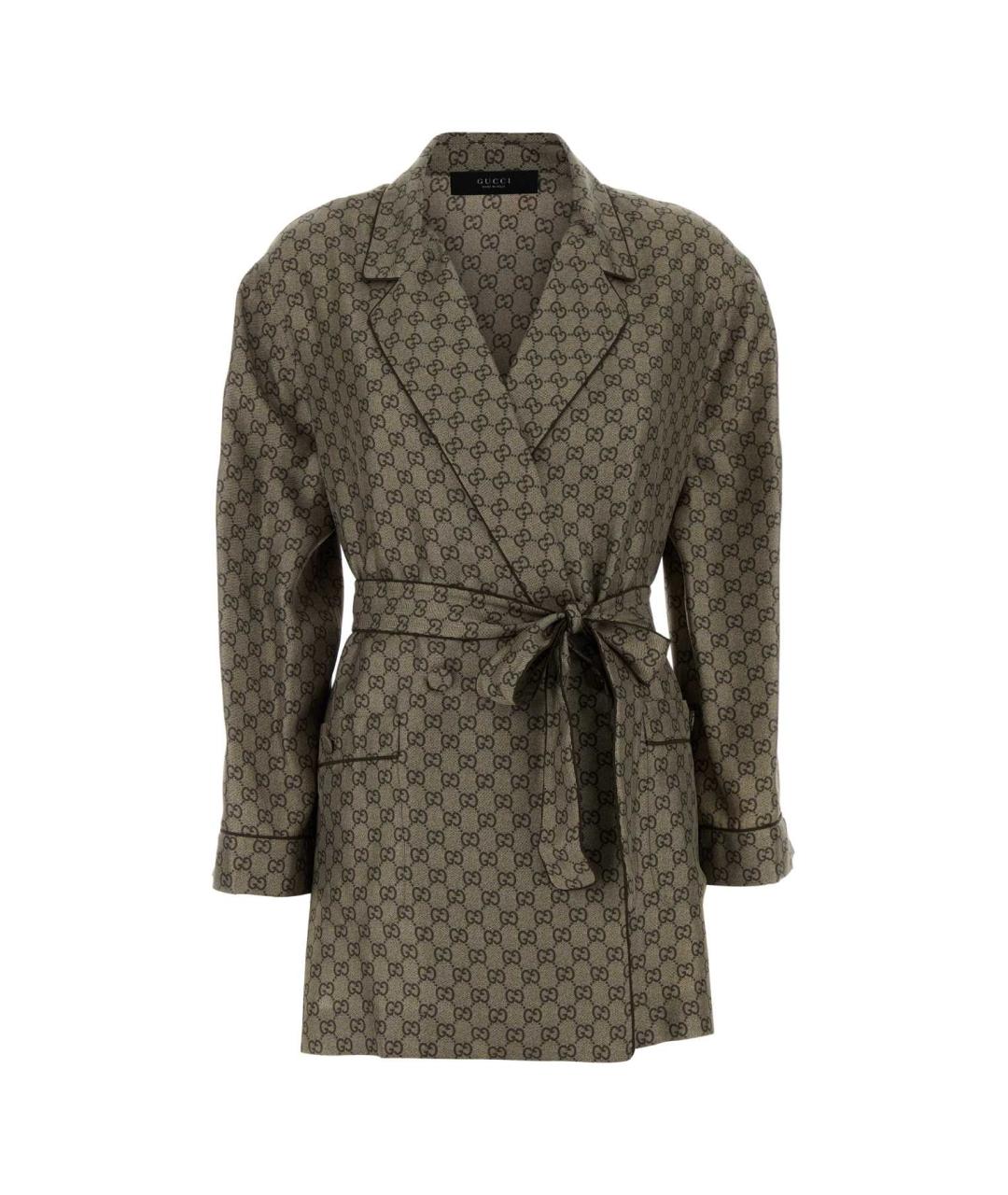 GUCCI Коричневый шелковый жакет/пиджак, фото 1