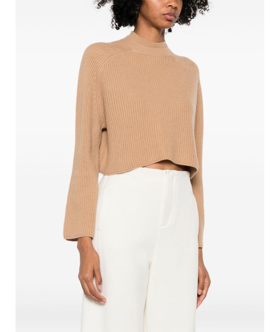 MAX MARA Бежевый шерстяной джемпер / свитер, фото 3