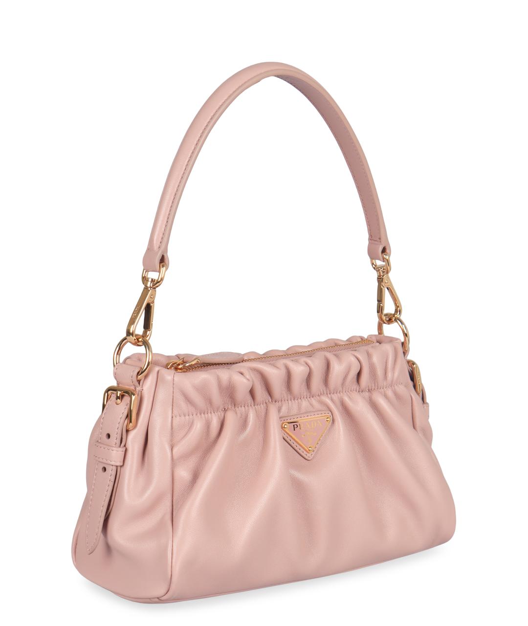 PRADA Розовая кожаная сумка через плечо, фото 3