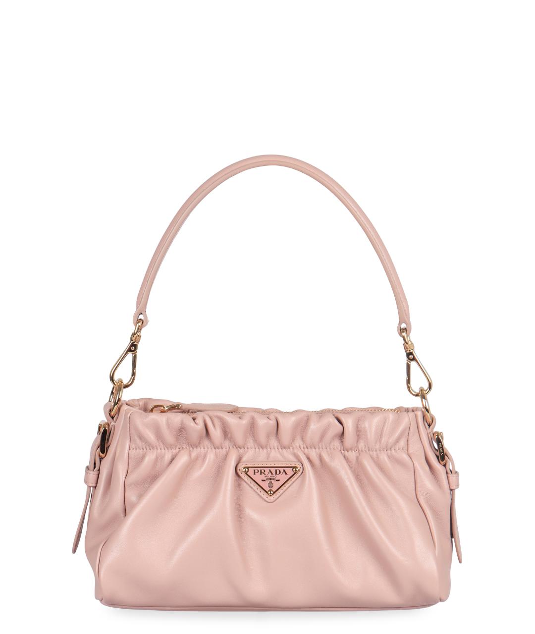 PRADA Розовая кожаная сумка через плечо, фото 1