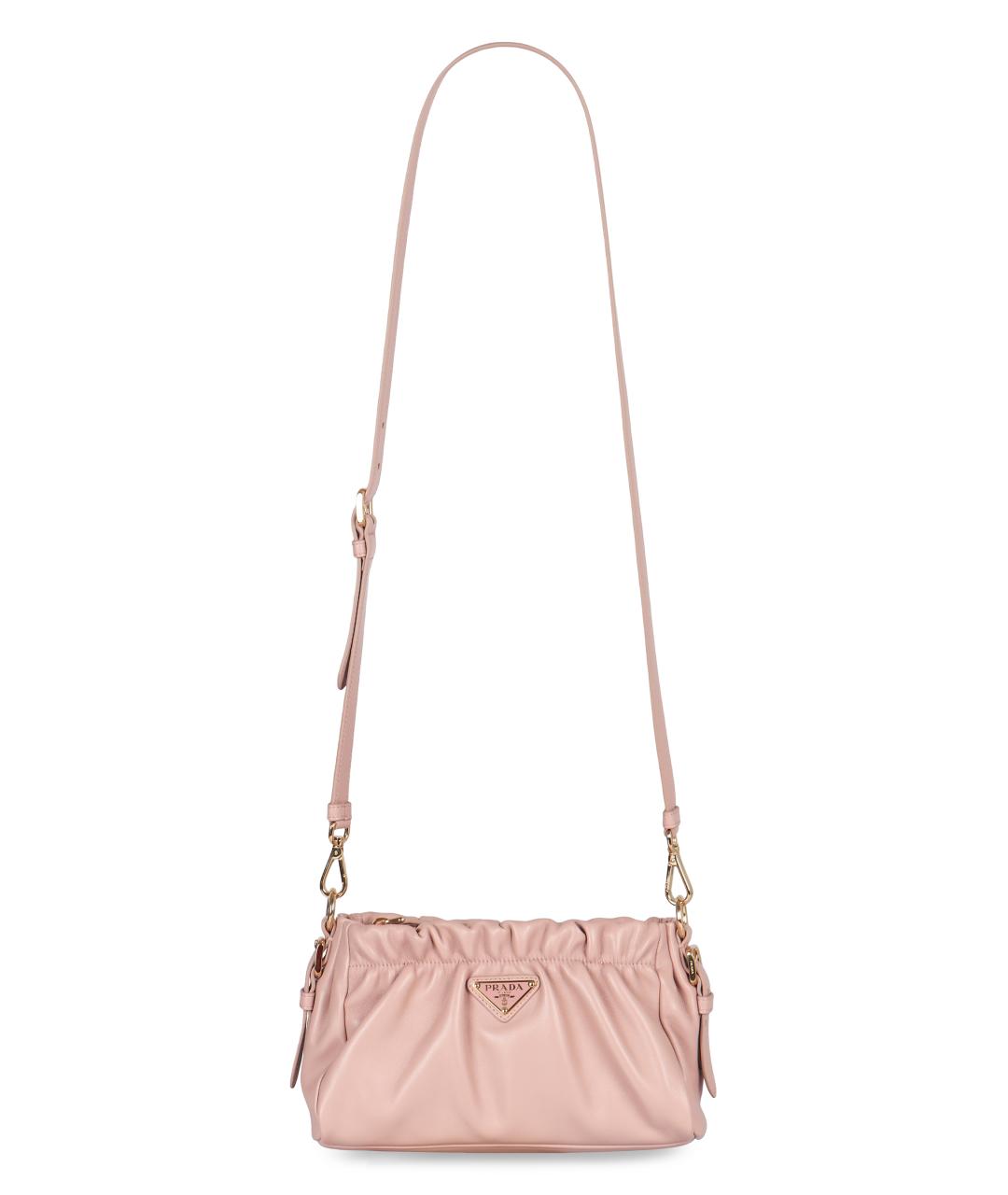 PRADA Розовая кожаная сумка через плечо, фото 5
