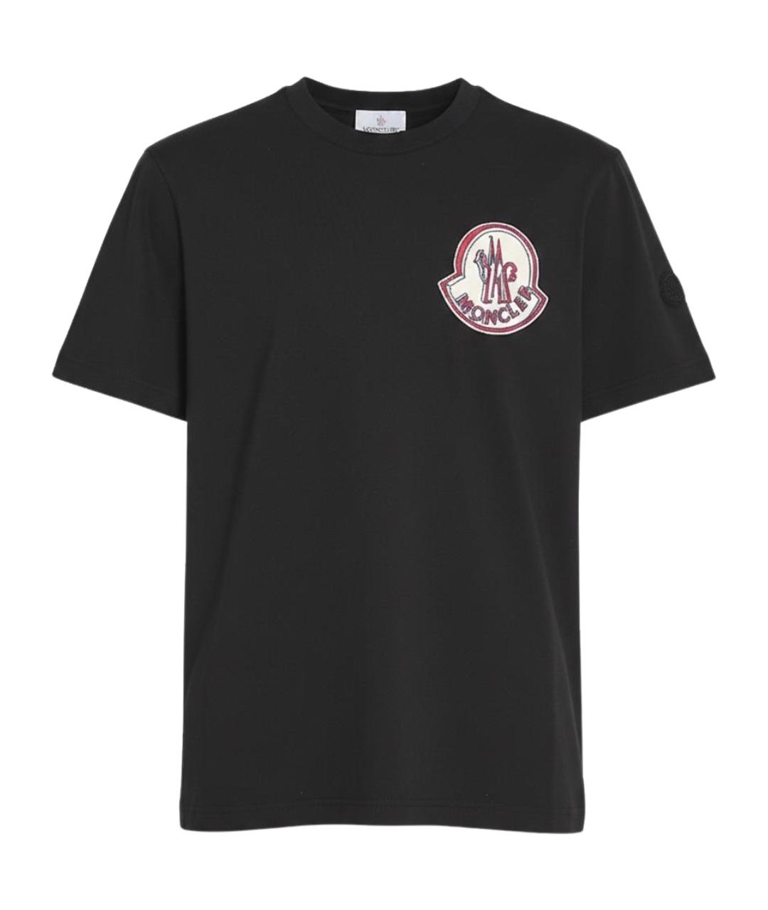 MONCLER Черная хлопковая футболка, фото 1