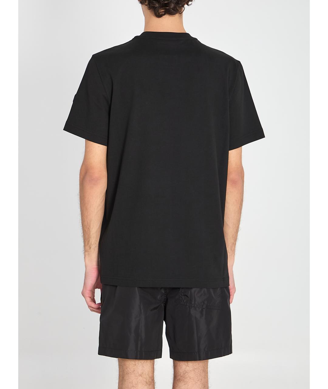 MONCLER Черная хлопковая футболка, фото 4