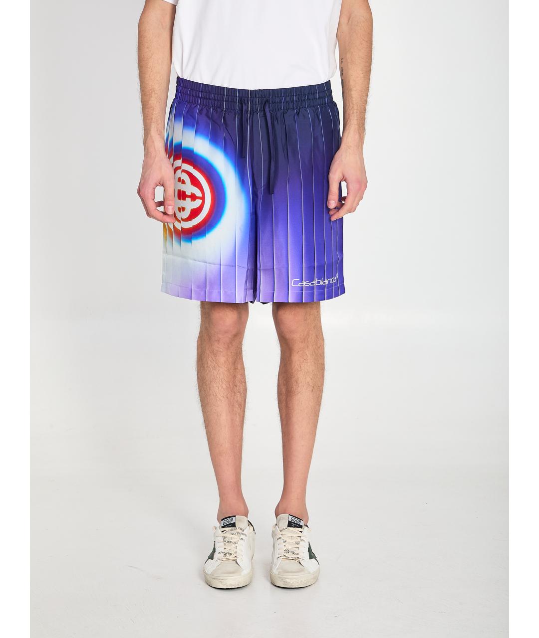 CASABLANCA Синие шелковые шорты, фото 5