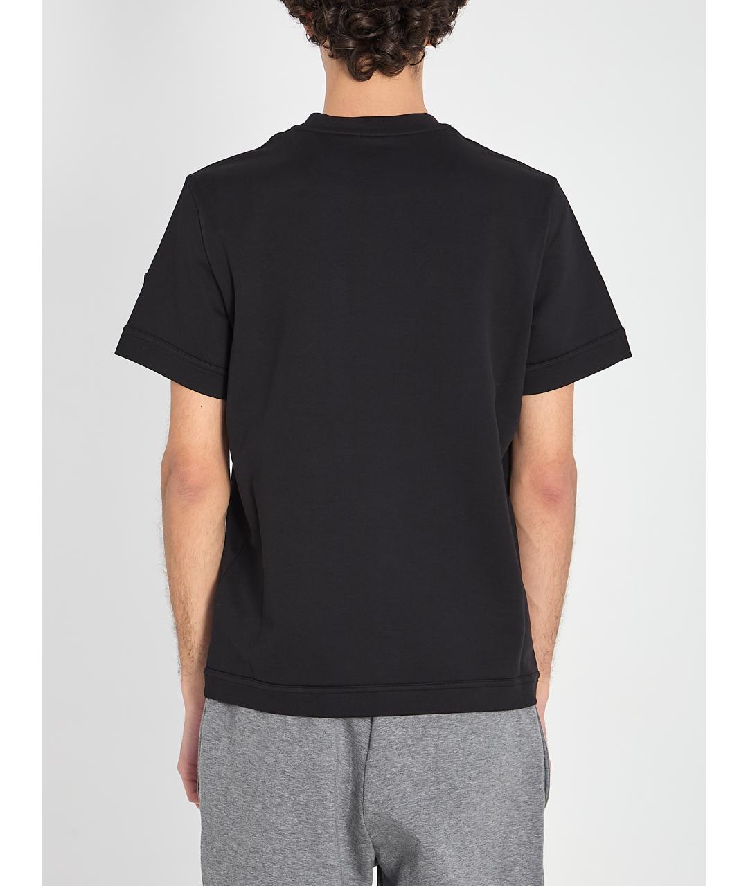 MONCLER Черная хлопковая футболка, фото 4