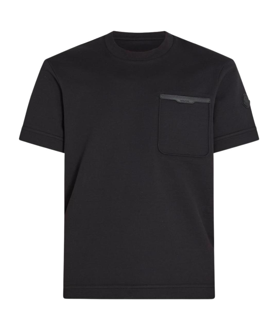MONCLER Черная хлопковая футболка, фото 1