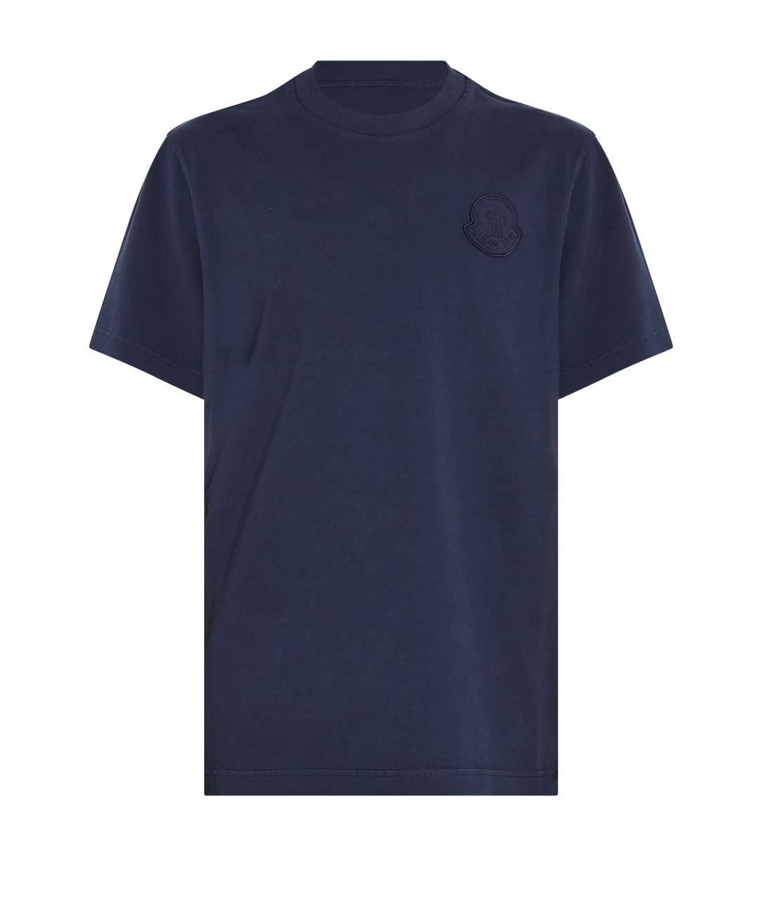 MONCLER Синяя хлопковая футболка, фото 1
