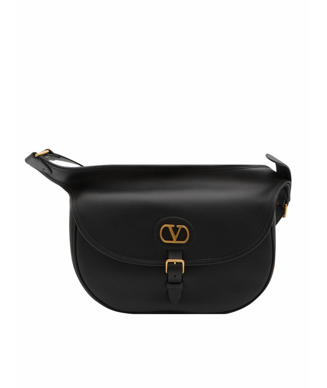 VALENTINO Черная кожаная сумка на плечо, фото 1