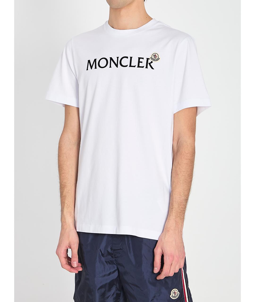 MONCLER Белая хлопковая футболка, фото 3