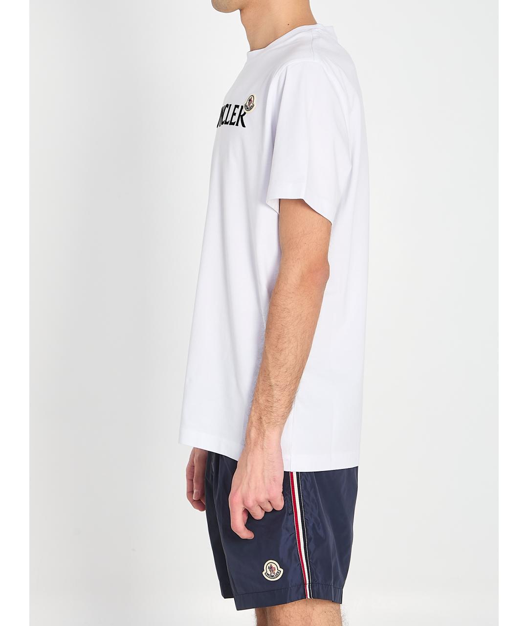 MONCLER Белая хлопковая футболка, фото 4