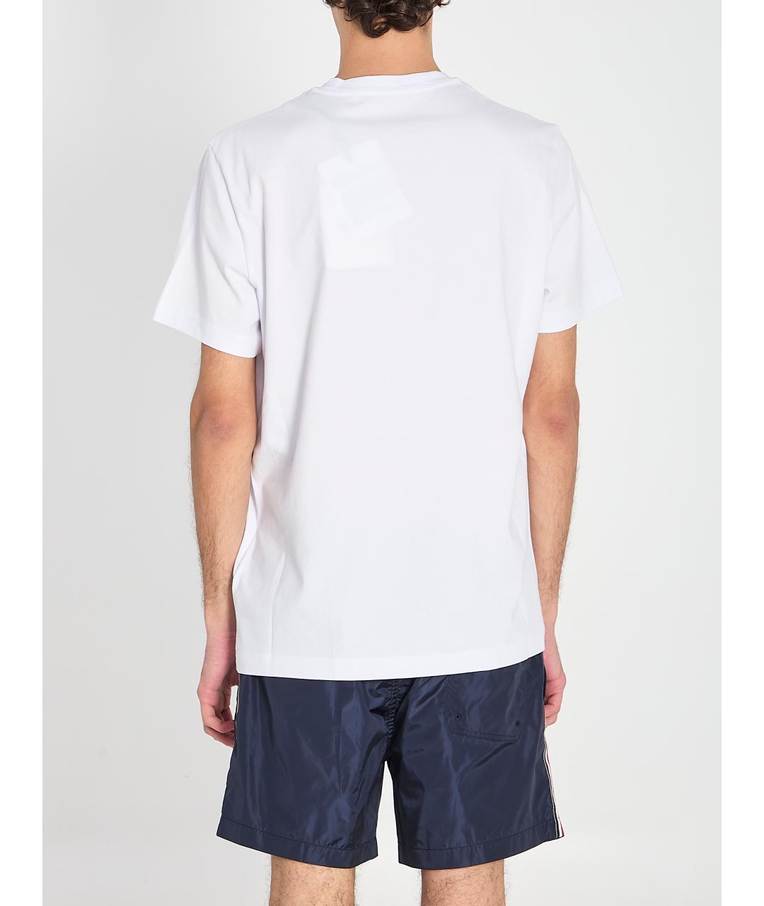 MONCLER Белая хлопковая футболка, фото 5