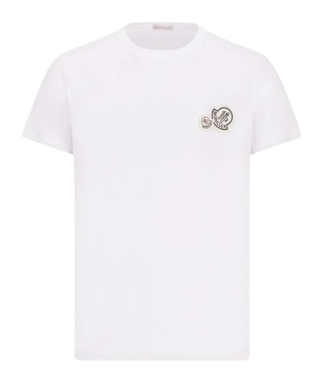 MONCLER Белая хлопковая футболка, фото 1