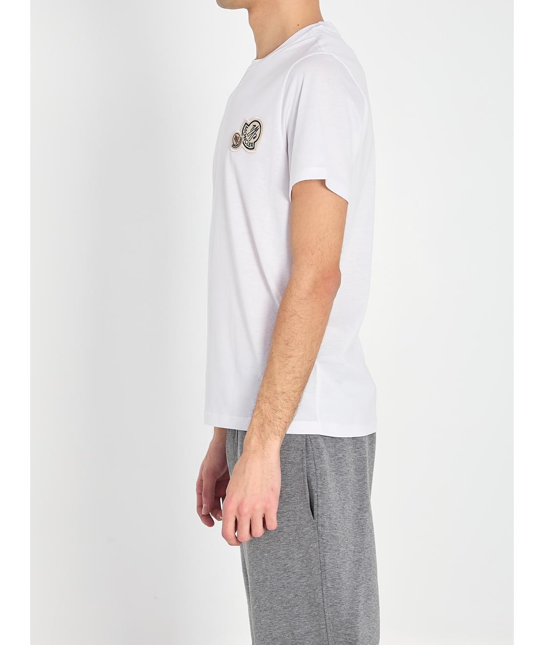 MONCLER Белая хлопковая футболка, фото 4