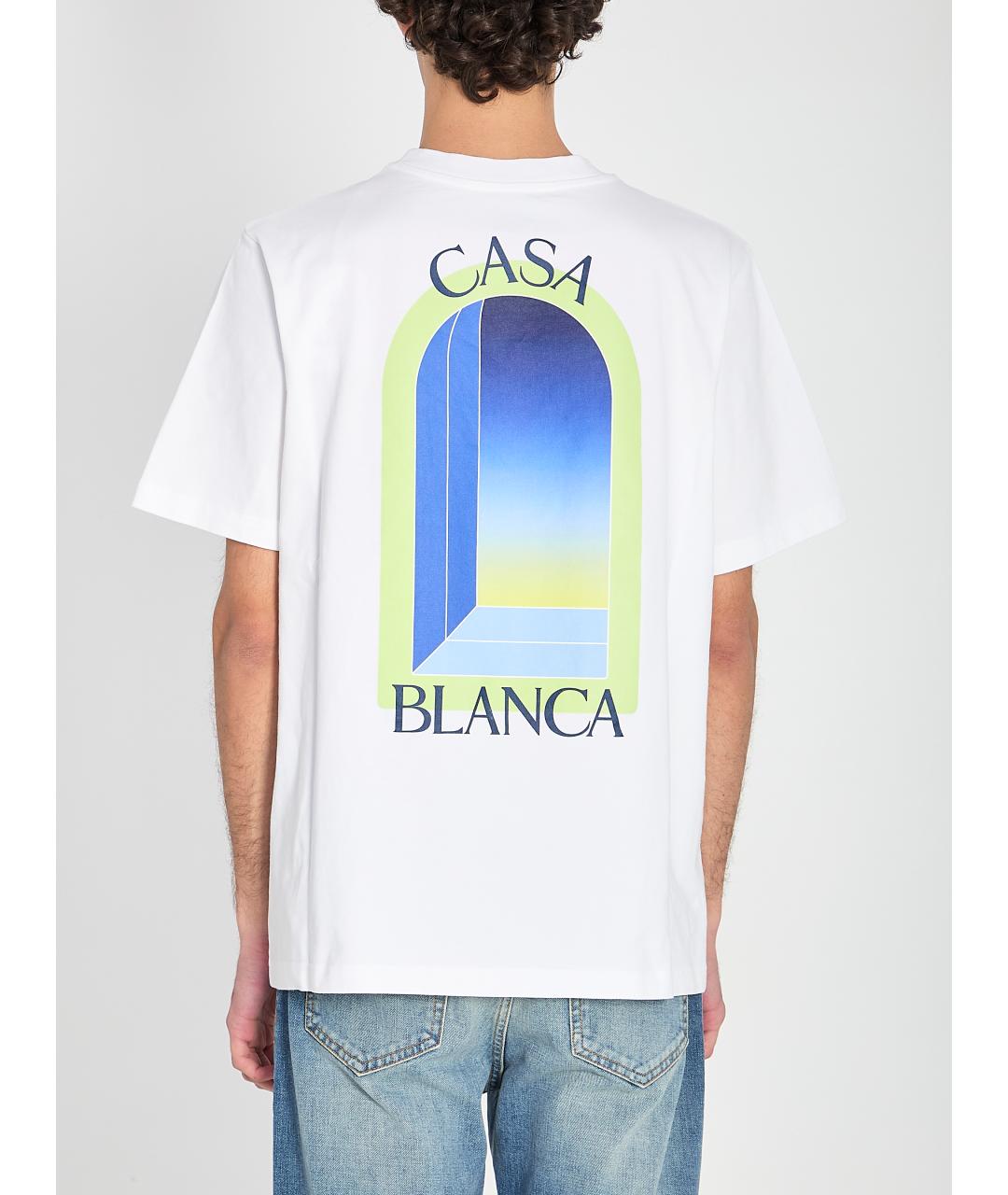 CASABLANCA Белая хлопковая футболка, фото 4