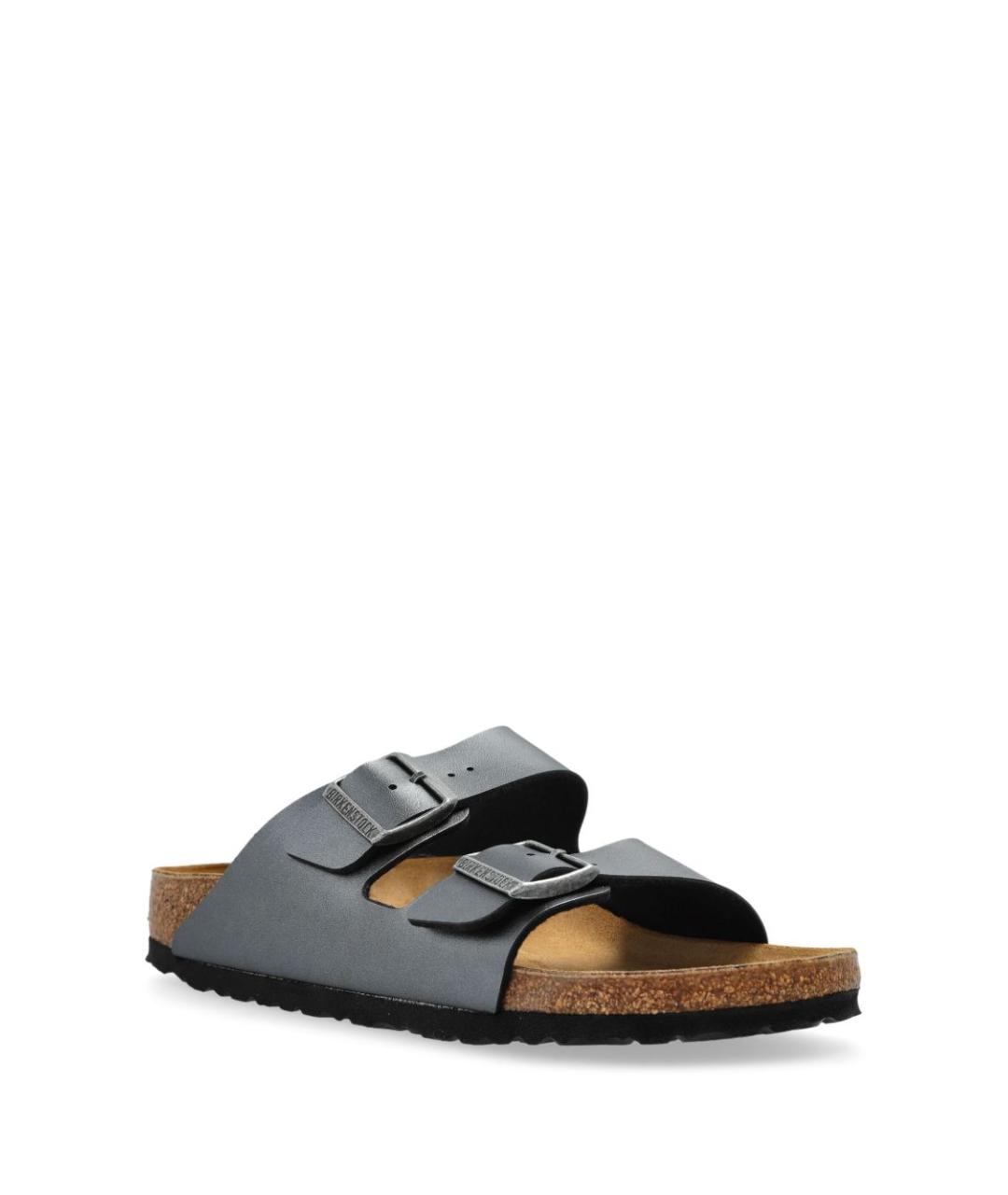 BIRKENSTOCK Серые кожаные сандалии, фото 5